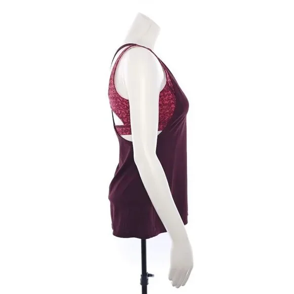 Lululemon Burgundy Built In Bra Athletic Womens Size 6 Tank Top - Picture 4 of 11